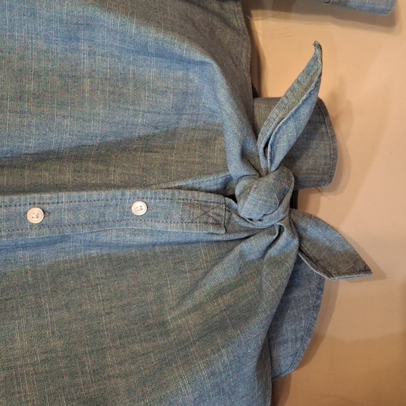 J Crew Denim Tie Waist Button Down Shirt size Small - Picture 4 of 5
